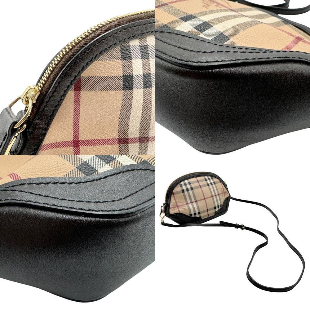 Burberry shoulder bag leather coated canvas Beige Tan dark brown - Picture 4 of 4